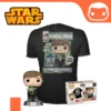 FUNKO #482 - Star Wars - Luke With Grogu Exclusive Pop! & Tee Set -Toys Specialty Store 482 LukeWithGrogu