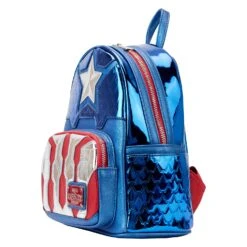 LOUNGEFLY Marvel Shine Captain America Cosplay Mini Backpack -Toys Specialty Store MVBK0276 LFMARVELSHINECAPTAINAMERICAMINIBACKPACK0109SIDE