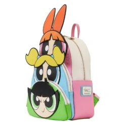 LOUNGEFLY Cartoon Network Power Puff Girls Triple Pocket Mini Backpack -Toys Specialty Store PPGBK0001 LFCNPOWERPUFFGIRLSTRIPLEPOCKETBACKPACK0291SIDE