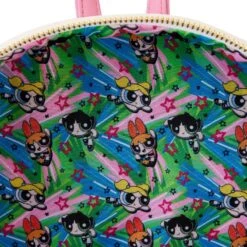 LOUNGEFLY Cartoon Network Power Puff Girls Triple Pocket Mini Backpack -Toys Specialty Store PPGBK0001 LFCNPOWERPUFFGIRLSTRIPLEPOCKETBACKPACK0296INSIDE