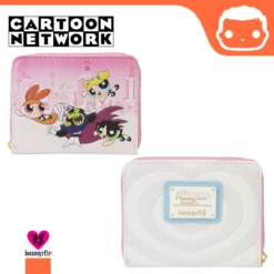 LOUNGEFLY Cartoon Network Power Puff Girls Vs Mojo Jojo Zip Around Wallet