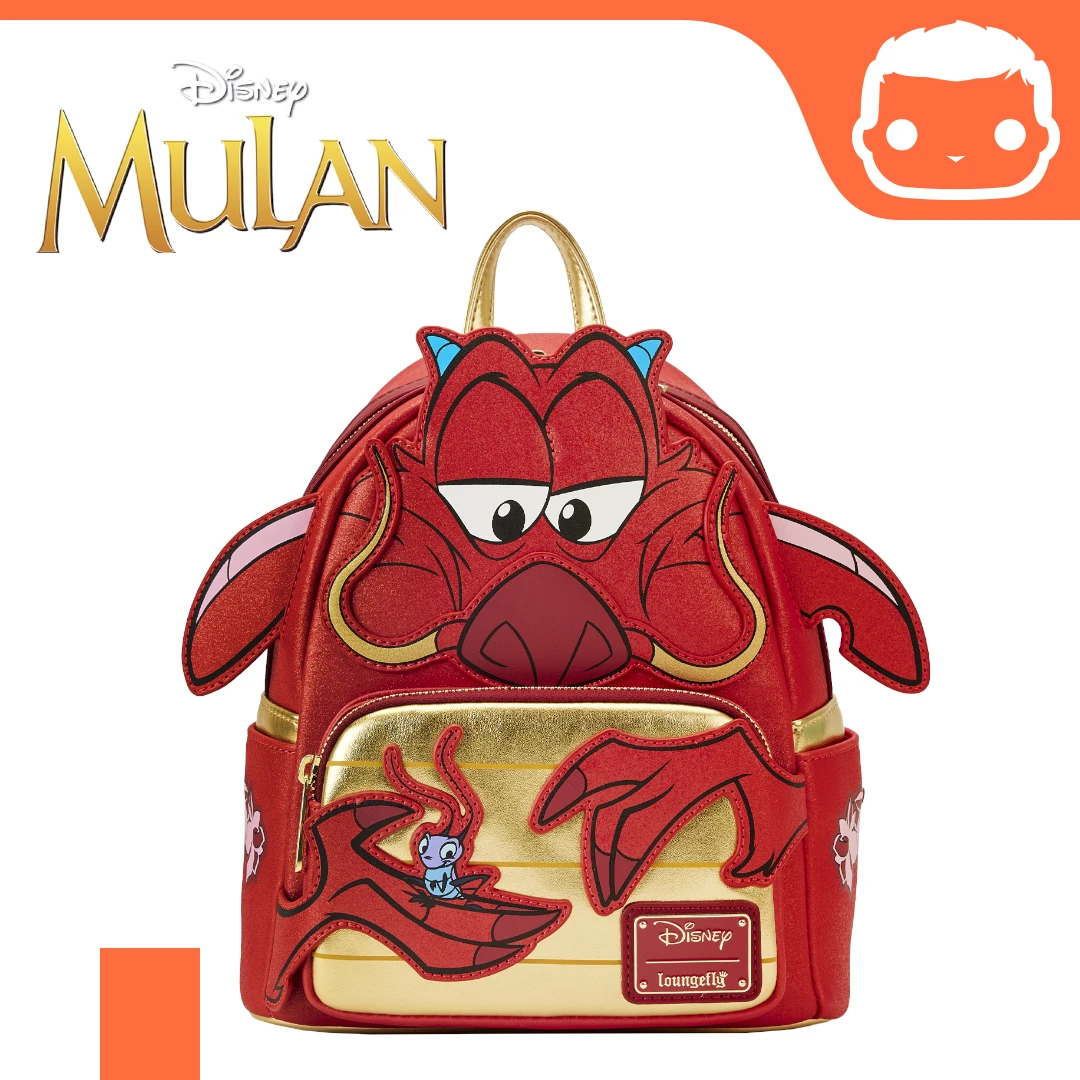LOUNGEFLY Disney Mulan 25th Anniversary Mushu Glitter Cosplay Mini Backpack 3 LOUNGEFLY Disney Mulan 25th Anniversary Mushu Glitter Cosplay Mini Backpack