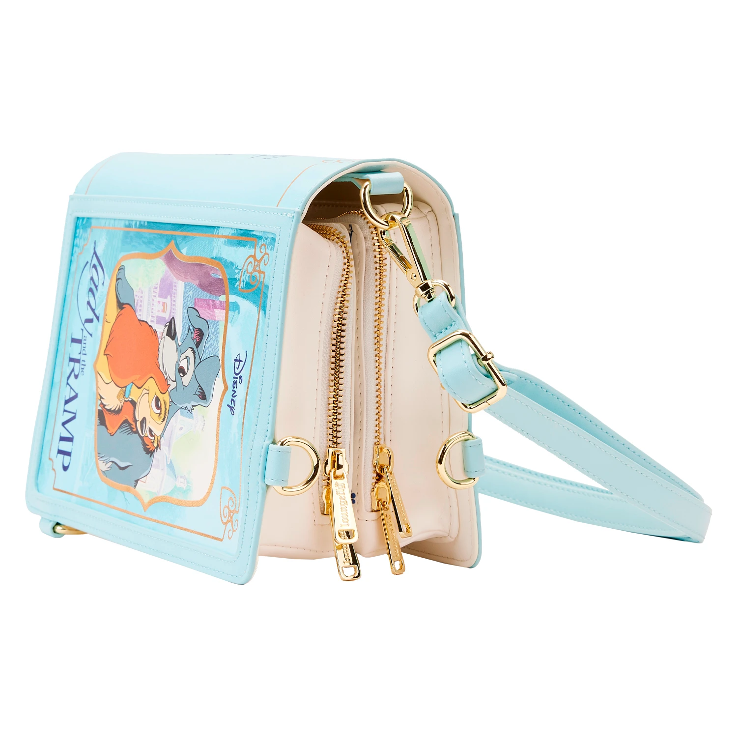 LOUNGEFLY Disney Lady And The Tramp Classic Book Convertible Crossbody 4 LOUNGEFLY Disney Lady And The Tramp Classic Book Convertible Crossbody - Image 2