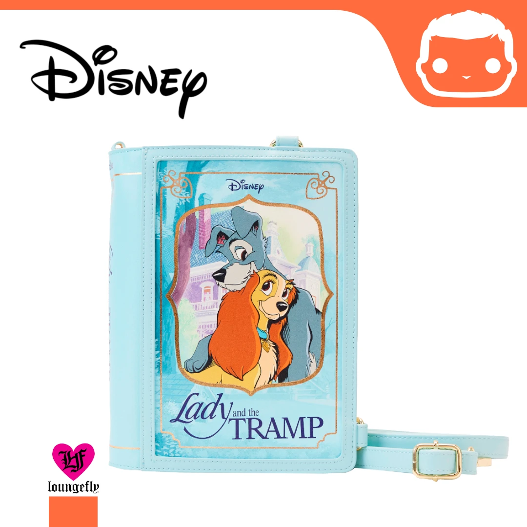 LOUNGEFLY Disney Lady And The Tramp Classic Book Convertible Crossbody 3 LOUNGEFLY Disney Lady And The Tramp Classic Book Convertible Crossbody
