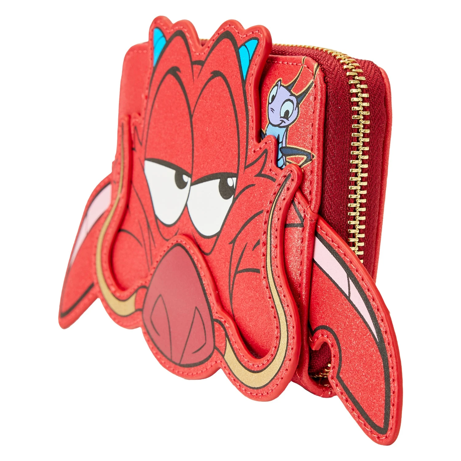 LOUNGEFLY Disney Mulan 25th Anniversary Mushu Glitter Cosplay Zip Around Wallet 5 LOUNGEFLY Disney Mulan 25th Anniversary Mushu Glitter Cosplay Zip Around Wallet - Image 3