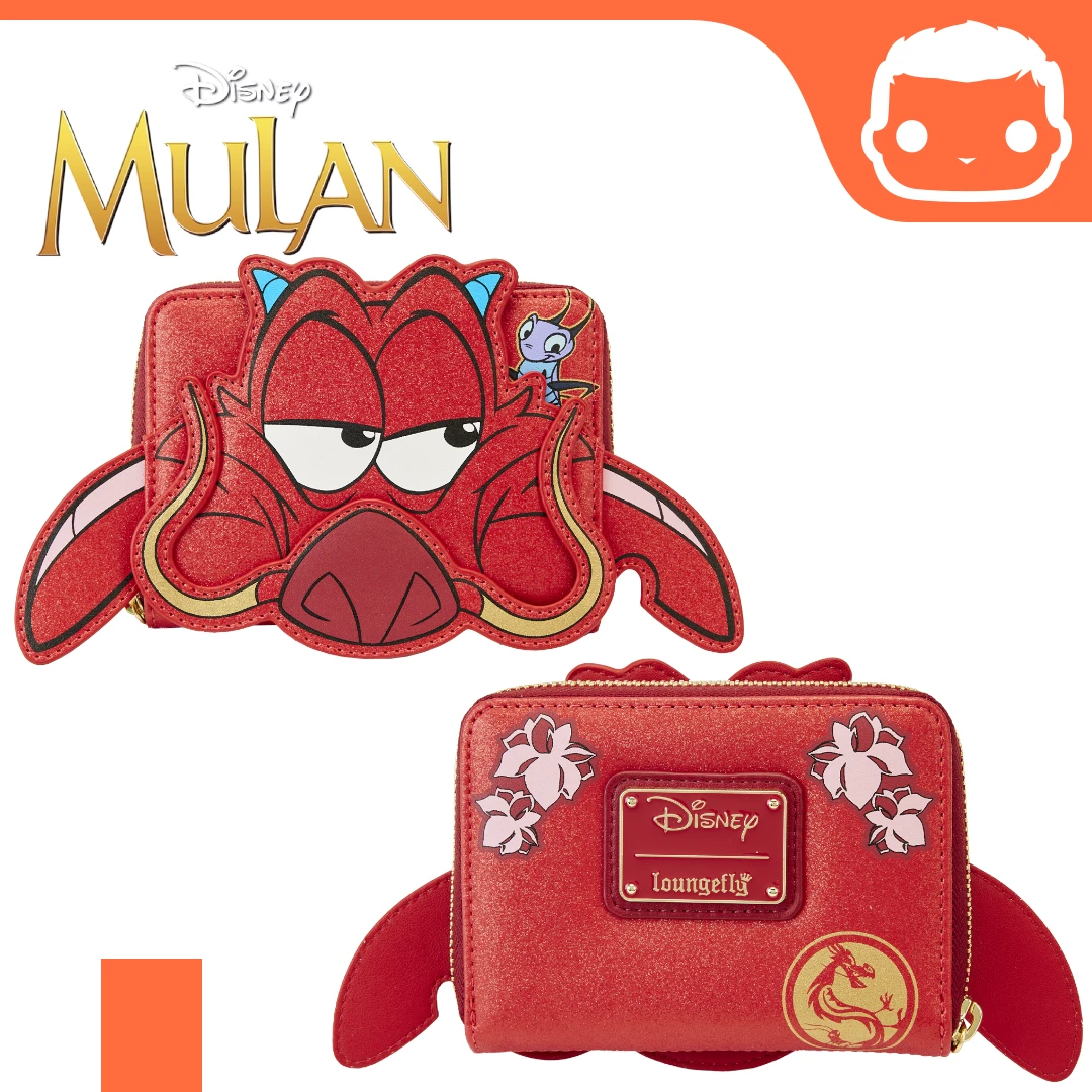 LOUNGEFLY Disney Mulan 25th Anniversary Mushu Glitter Cosplay Zip Around Wallet 3 LOUNGEFLY Disney Mulan 25th Anniversary Mushu Glitter Cosplay Zip Around Wallet